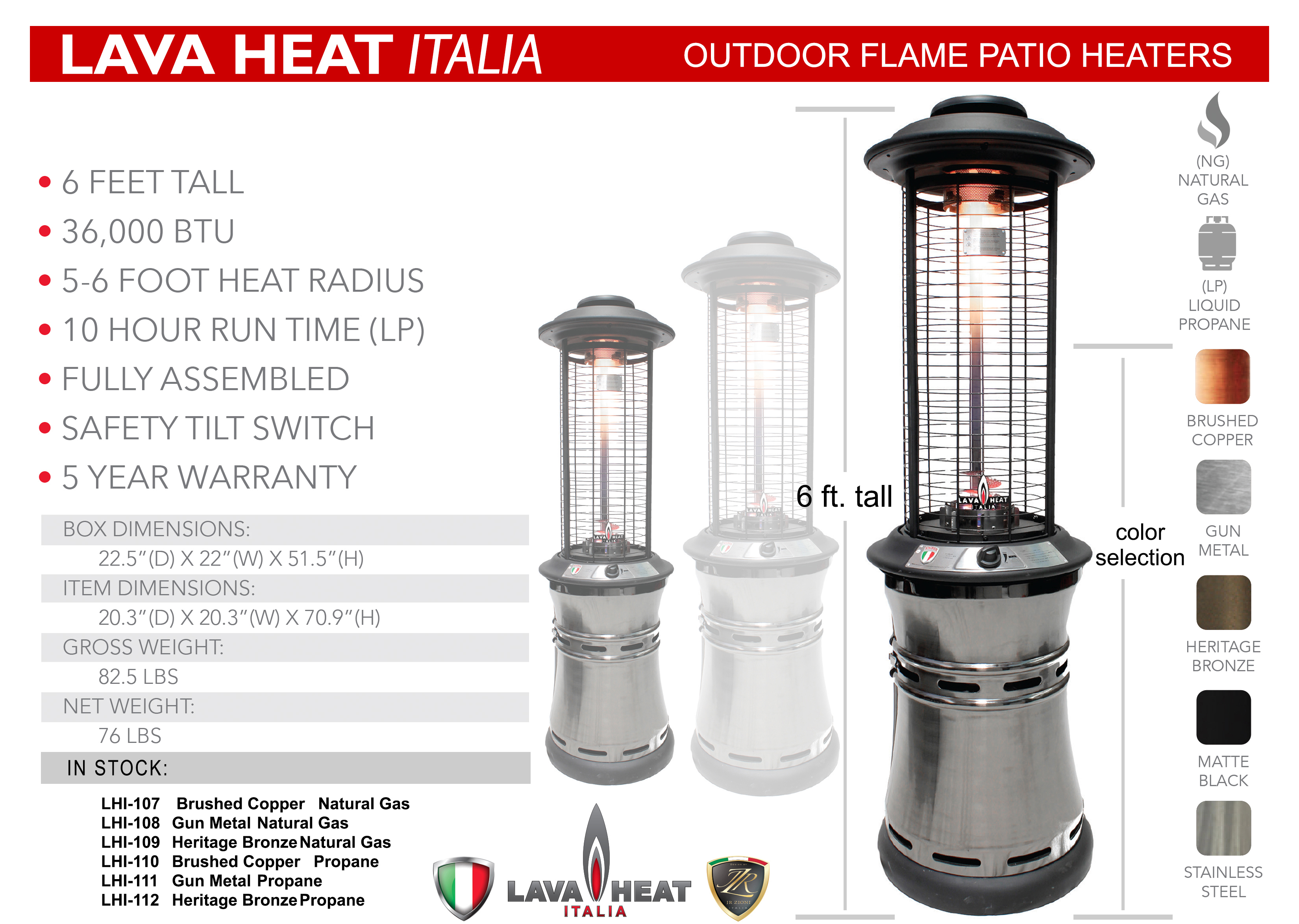 Natural Gas Outdoor Heater Lava Heat Patio Gas Heaters